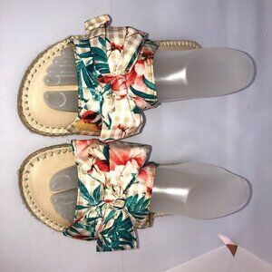 Mia Floral Bow Tie Brenda‎ Sandals Women's 8 NWOT